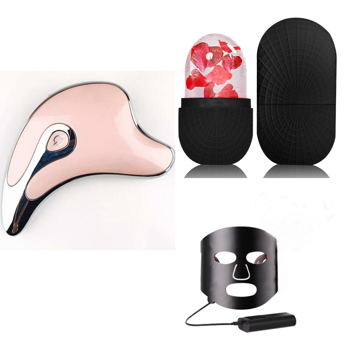Gua Sha Scraper Facial Massager Face Lifting Slimming LED Light Microcurrent Skin Rejuvenation Electric Body Gouache Massage - Beauty & Skincare | TARVIX Gua Sha Scraper Facial Massager Face Lifting Slimming LED Light Microcurrent Skin Rejuvenation Electric Body Gouache Massage Pink set